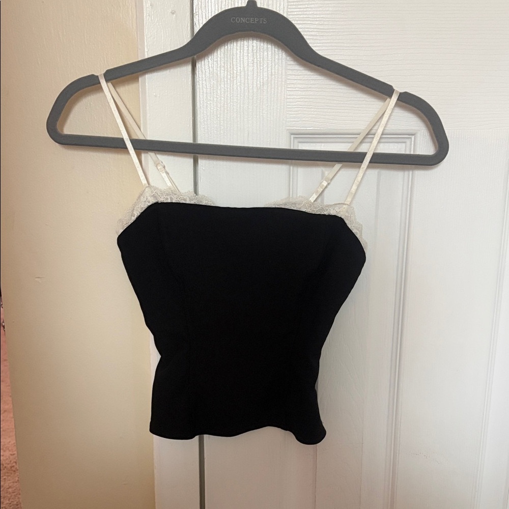 Wild Fable Black Tank Top with White Straps